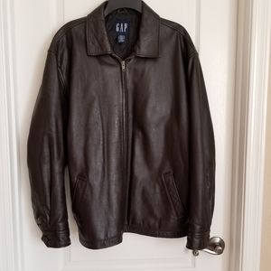 Gap Brown Leather Jacket - Lined